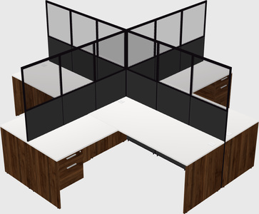 Shared l-shaped cubicles