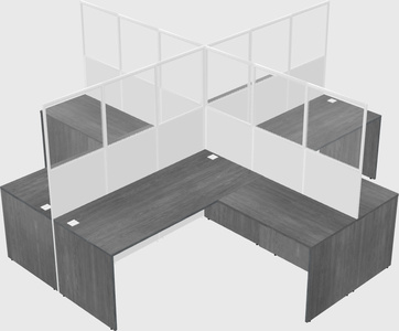 Shared l-shaped cubicles