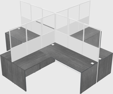 Shared l-shaped cubicles
