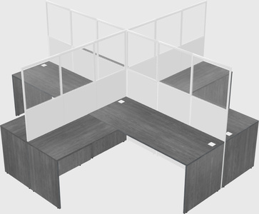 Shared l-shaped cubicles