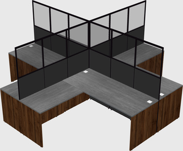 Shared l-shaped cubicles