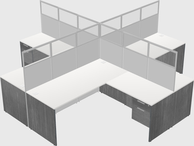 Shared l-shaped cubicles