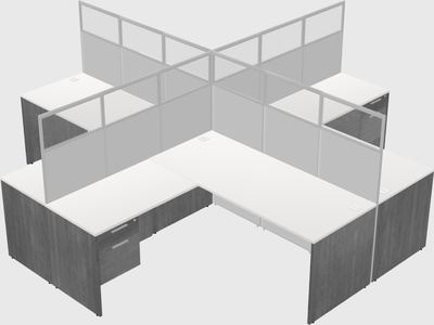 Shared l-shaped cubicles