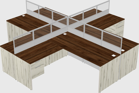 Shared l-shaped cubicles