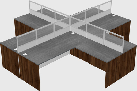 Shared l-shaped cubicles
