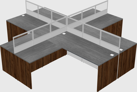 Shared l-shaped cubicles