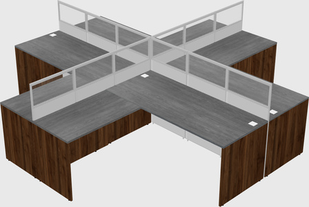 Shared l-shaped cubicles