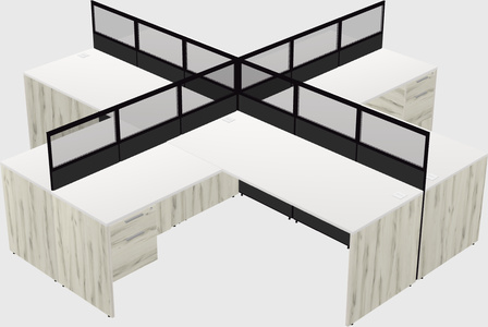 Shared l-shaped cubicles