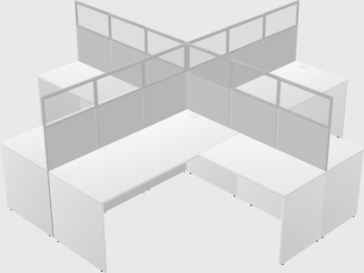 Shared l-shaped cubicles