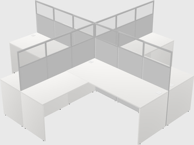 Shared l-shaped cubicles