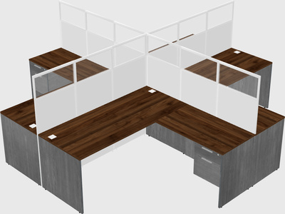 Shared l-shaped cubicles