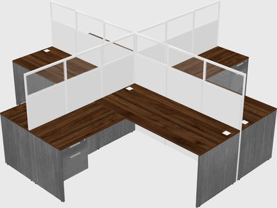 Shared l-shaped cubicles