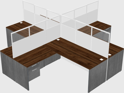 Shared l-shaped cubicles
