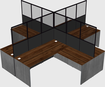 Shared l-shaped cubicles