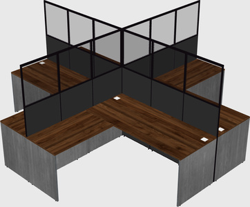 Shared l-shaped cubicles