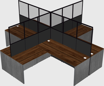 Shared l-shaped cubicles