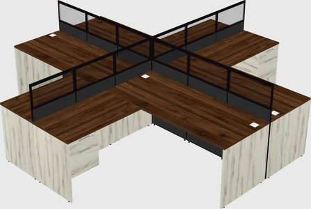 Shared l-shaped cubicles