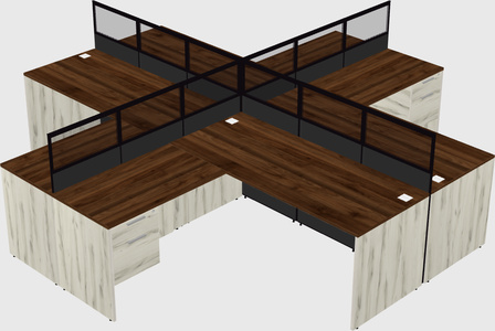 Shared l-shaped cubicles