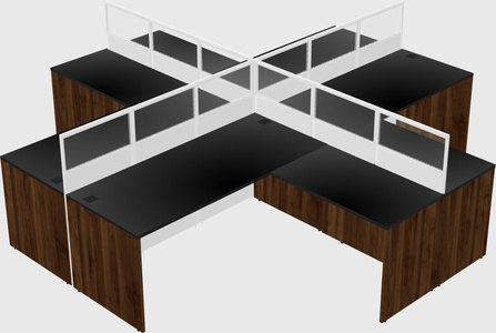 Shared l-shaped cubicles