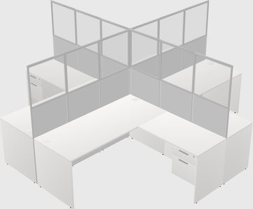 Shared l-shaped cubicles