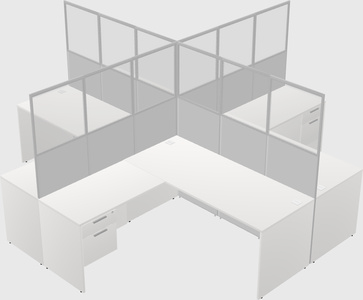 Shared l-shaped cubicles