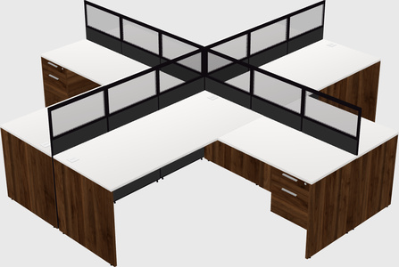 Shared l-shaped cubicles