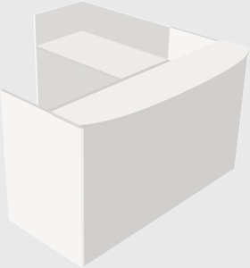 L-shaped reception desk