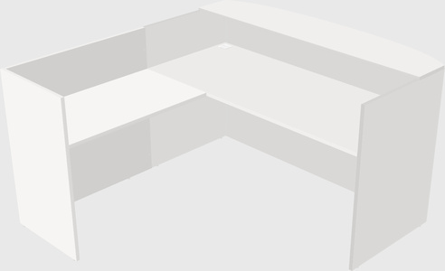 L-shaped reception desk