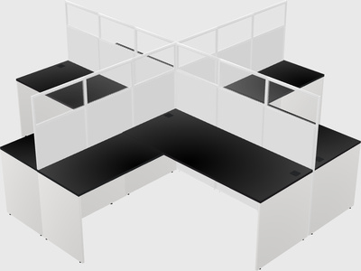 Shared l-shaped cubicles