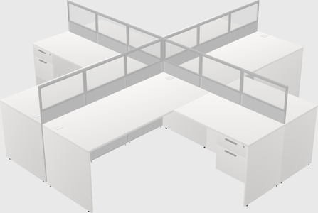 Shared l-shaped cubicles