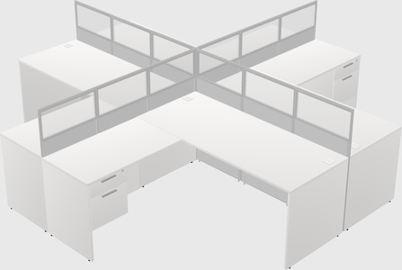 Shared l-shaped cubicles