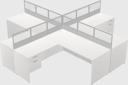 Shared l-shaped cubicles