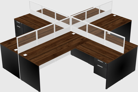 Shared l-shaped cubicles