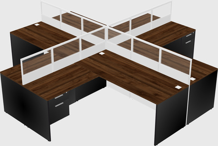 Shared l-shaped cubicles