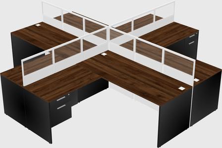 Shared l-shaped cubicles