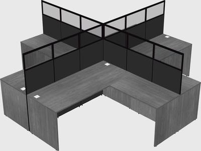 Shared l-shaped cubicles