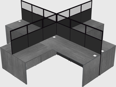 Shared l-shaped cubicles
