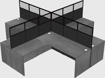 Shared l-shaped cubicles