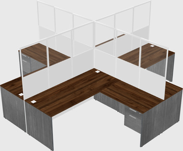 Shared l-shaped cubicles