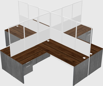 Shared l-shaped cubicles