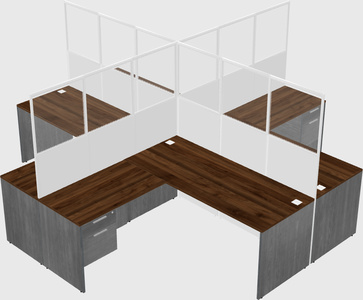 Shared l-shaped cubicles