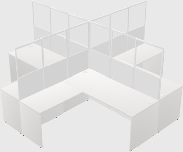 Shared l-shaped cubicles