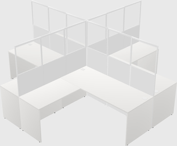 Shared l-shaped cubicles