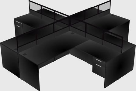 Shared l-shaped cubicles