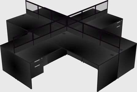 Shared l-shaped cubicles