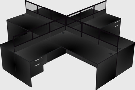 Shared l-shaped cubicles