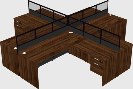 Shared l-shaped cubicles