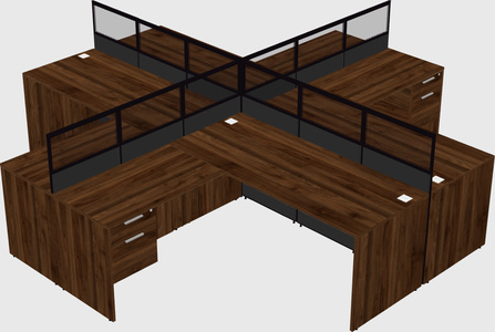 Shared l-shaped cubicles