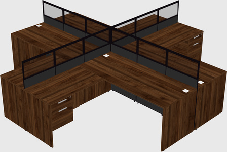 Shared l-shaped cubicles