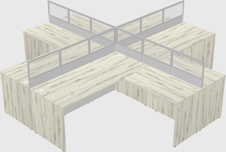 Shared l-shaped cubicles